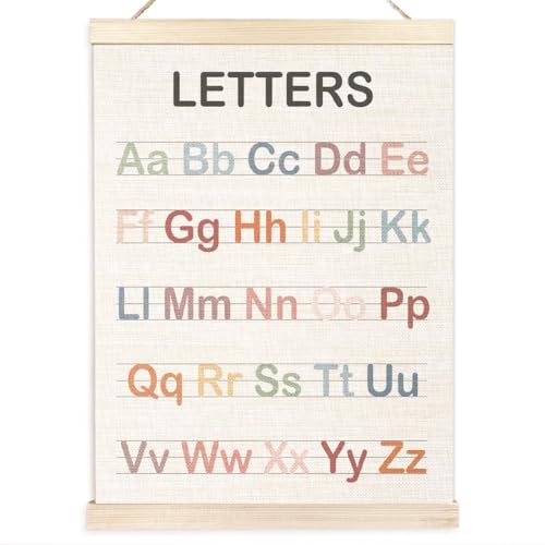 Ecezatik Alphabet Letters Educational Poster Hanger Frame, Boho Classroom Decor, ABC Alphabet Learning Posters Banner for Nursery Kids Room Playroom Classroom Preschool Decor, 12x16 Inches - color: C-wall art-Popular science, size: 16"L x 12"W