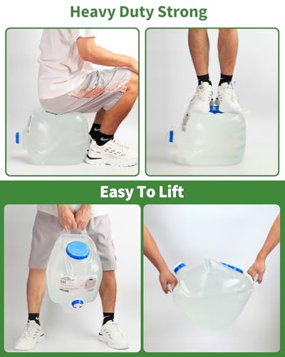 2 Pack 5.3 Gallon Collapsible Water Container Camping Water Container with Spigot,Portable Collapsible Water Jug Water Storage Containers for Outdoors Traveling Emergency,1 Extra Spigot Provided