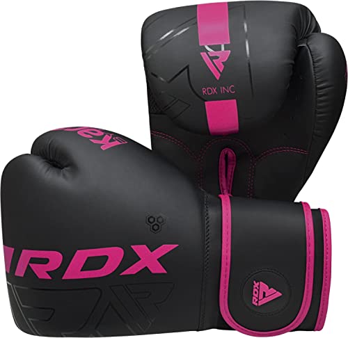 RDX Kids Boxing Pads and Gloves Set, Maya Hide Leather Kara Junior Hook and Jab Curved Focus Mitts Punching Gloves for MMA - color: PINK