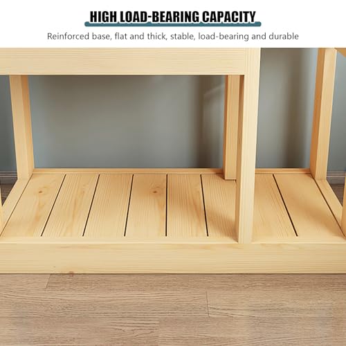 Heavy Duty Solid Wood Aquarium Stand - Double-Layer Design for Fish Tanks & Terrariums, Easy Assembly, Durable Home Decor, Perfect for Aquatic & Reptile Enthusiasts