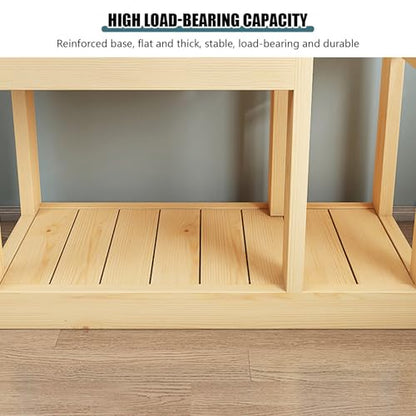 Heavy Duty Solid Wood Aquarium Stand - Double-Layer Design for Fish Tanks & Terrariums, Easy Assembly, Durable Home Decor, Perfect for Aquatic & Reptile Enthusiasts