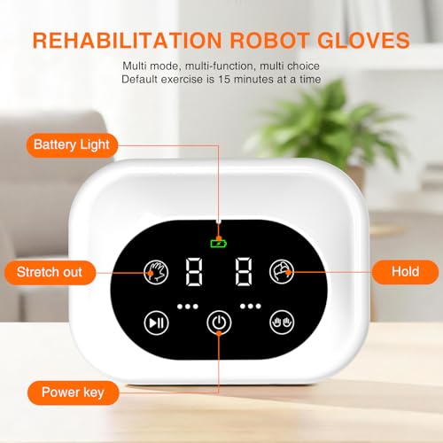 Hand Rehabilitation Equipment, Therapy Gloves for Stroke Hand Recovery Device, Robotic Rehab Glove for Finger Training, Adjustable Strength Hands Exerciser - size: Left-M