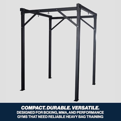 Titan Fitness Heavy Bag Boxing Stand - Holds 4 Bags, 6'x6' Commercial Boxing Training Rack, 360-Degress Access, 3" Steel Tubing with Bolt-Down Stability