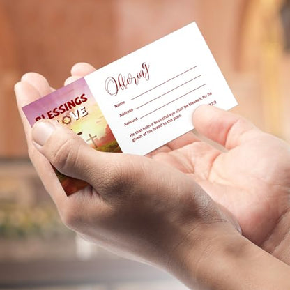 Woanger 500 Count Tithes and Offering Envelopes for Donation Envelope Bill Size Checks and Cash for Tithes and Offering(Blessing) - style: Blessing