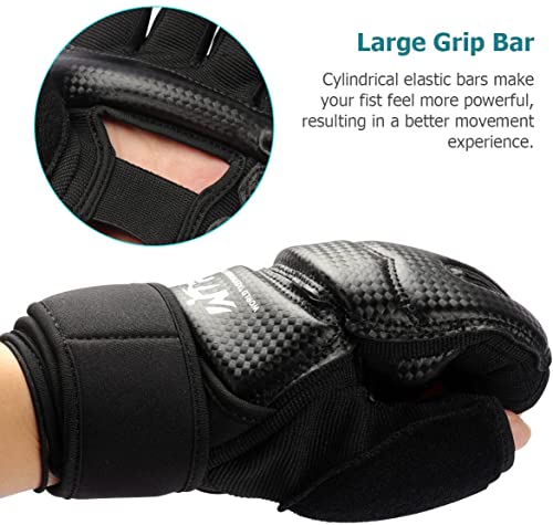 Punch Bag Training Gloves, LangRay MMA Grappling Gloves for Sparring Martial Arts Boxing Training for Adults and Kids - size: X-Large, style: Taekwondo Black
