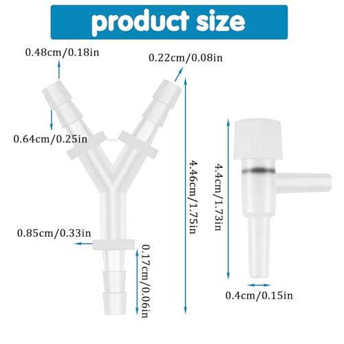 8 Pcs Oxygen Tubing Connectors, 1/4" Hose Barb Fitting 3 Way Y Shape Barbed Fitting Plastic Tubing Connectors for Air Line Tubings Pipe, Household Fuel, Gas, Water