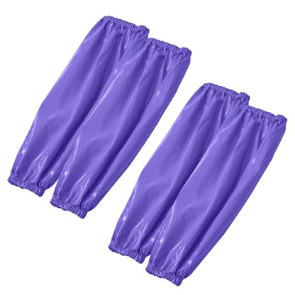 Yzurbu 2 Pairs Arm Sleeves Covers, Soft Waterproof Oil-proof Sleeves Protector for Arm with Elastic on Cuffs - color: Purple - 2pairs