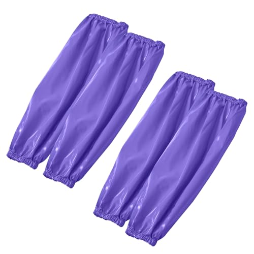 Yzurbu 2 Pairs Arm Sleeves Covers, Soft Waterproof Oil-proof Sleeves Protector for Arm with Elastic on Cuffs - color: Purple - 2pairs