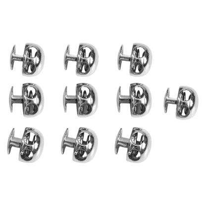 10Pcs Metal Cord Lock End, Double Hole Spring Stopper Fastener Slider Toggles End for Drawstrings Lanyard Silver 1 One Size