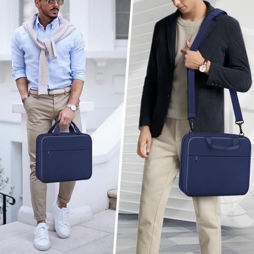 FINPAC Large Bible Cover, Carrying Book Case Church Bag Bible Protective with Zippered Pocket and Handle, Gift for Men Women - color: Navy