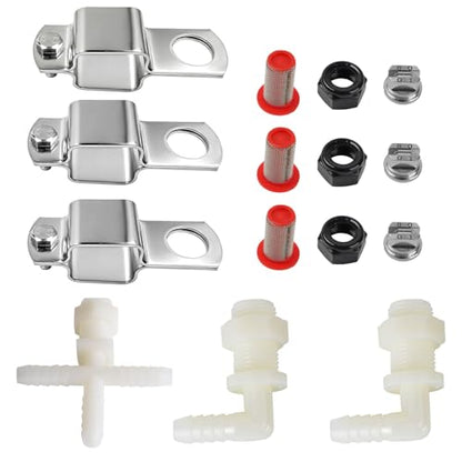 Spray Boom Repair Kit Include 8001-VS Tips Screens Clamps,Cross and | Elbows Nozzle Body (11/16" MPS x 3/8"HB)，Retaining Nut and Nozzle Cap (11/16" FPS) ，Tip Strainer and Boom Clamps 1" Square