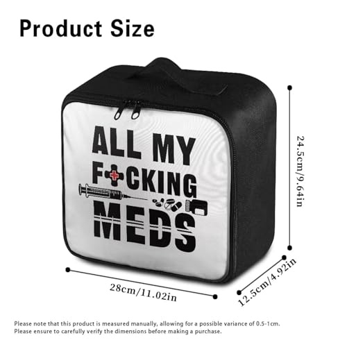 Gomyblomy Custom First Aid Kit for Home Cars All May Fucking Meds Print Customized First Aid Kit Bag Empty Medical Supplies Pouch Personalized Medicine Bag Add Your Image Color - color: All My Fucking Med Custom Print