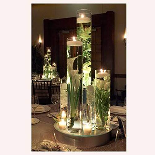WGVI Quality Thick Weighted Tall Clear Cylinder Glass Vases, 4" W x 20" H, Flower Arrangement Floating Candle Holders Wedding Centerpieces Event Floral Container Tabletop Display Décor, 1 Piece - size: 4"x20"H
