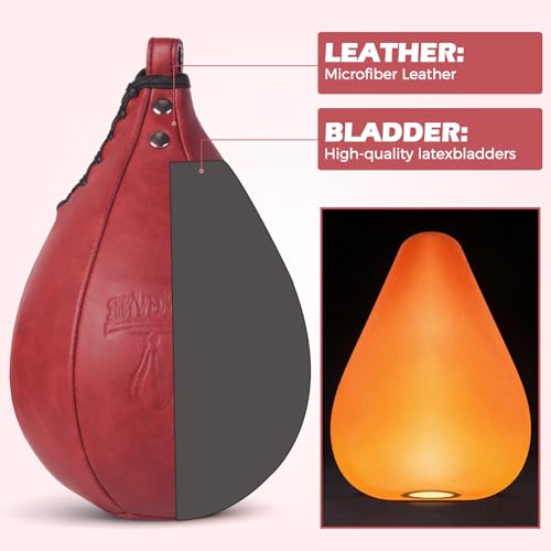 Speed Bag, Speed Punching Bag, Boxing Ball, Punching Dodge Striking Bag for Boxing Training Home Gym Sports Fitness - color: Red
