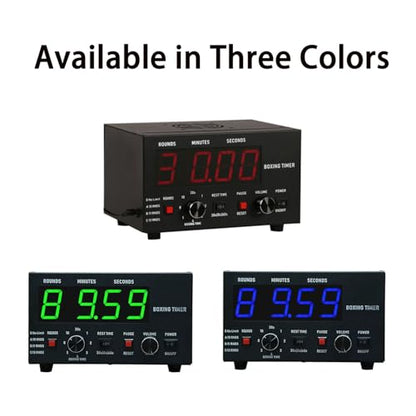 Boxing Interval Timer,Professional Gym Timer with LED Display,Selectable Training Time and Cycle Repetitions,Adjustable Sound Gym Interval Timer Red - color: Red