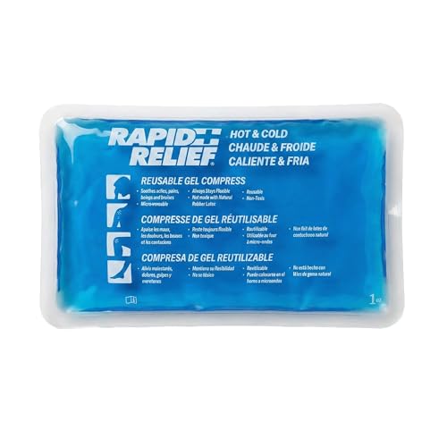 Rapid Relief Gel Ice Pack, Reusable Cold Pain Relief, Medium 5x9 Inch 1 Ct | Injuries, Heat Pack with Gel that Stays Flexible When Frozen, Cold Therapy for Knee, Elbow and Muscle Aches - size: 5 x 9 Inch