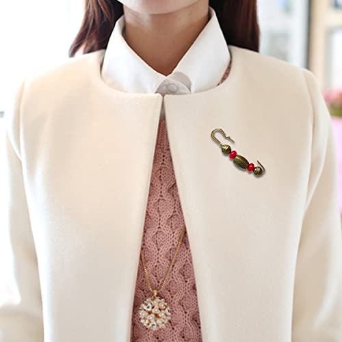 "Honbay 3PCS Vintage Beaded Brooch Large Safety Pins for Sweaters, Shawls, Collars, Dresses and Most Clothes"