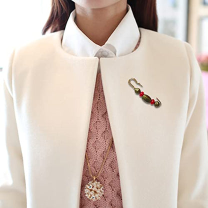 "Honbay 3PCS Vintage Beaded Brooch Large Safety Pins for Sweaters, Shawls, Collars, Dresses and Most Clothes"