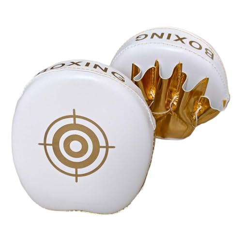 Curved Focus Punching Mitts Hand Professional 16x17x4.5cm Punch Pads PU Leather - color: Golden