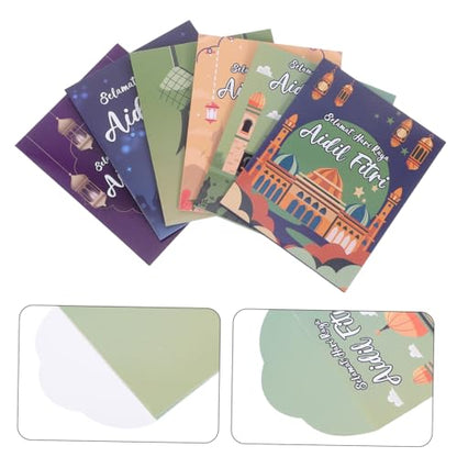 6pcs Eid Mubarak Money Envelopes for Cash Spacious Paper Envelopes Unique Designs for Ramadan Versatile Use for Eidi Gifting and Celebrations