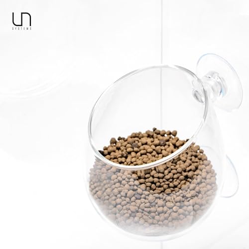 Ultum Nature Systems Glass Cup - Glass Plant Holder/Coral Isolation for Aquarium, Fish Tank Planter, Aquatic Plant Pot w/Clear Suction Cups, Hanging Glass Pot, Aquascape Decorations - 1 Pc