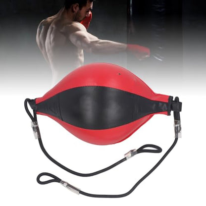 Double End Punching Bag, PU Leather Boxing Ball for Speed Training, Improve Reflexes and Hand Eye Coordination, with Adjustable Cord, for Home Gym Boxing Equipment
