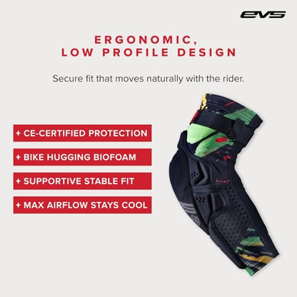 EVS SLAYCO96 AXELL Hodges, Moto Knee/Shin Guard, Reactive Memory Foam | CE Level 3 knee protection with RMF impact foam, breathable Hexprene compression fit, floating sleeve, bio-foam shin coverage - color: Explosion, size: XX-Large
