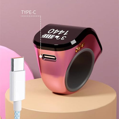 Tasbih Counter Zikr Rings, Portable Touch Smart Tasbeeh, Rechargeable Electronic Digital Tasbih Rings, Finger for Muslims, Prayer, Reminder, Home - color: Claret