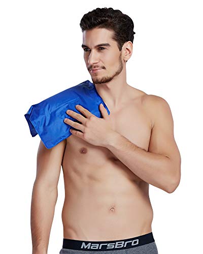 Koo-Care Large Flexible Gel Ice Pack & Wrap with Straps for Hot Cold Therapy - Pain Relief for Shoulder Rotator Cuff, Back, Hip, Knee Replacement Surgery, Shin Splint Injuries Reusable - 11" x 14" - size: 11" x 14" (1 Pack)