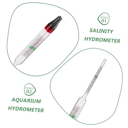Veemoon 1set Hydrometer Gravimeter for Aquarium Use Accurate Sea Water Testing Tool with Measuring Cylinder for Aquaculture and Fish Tanks