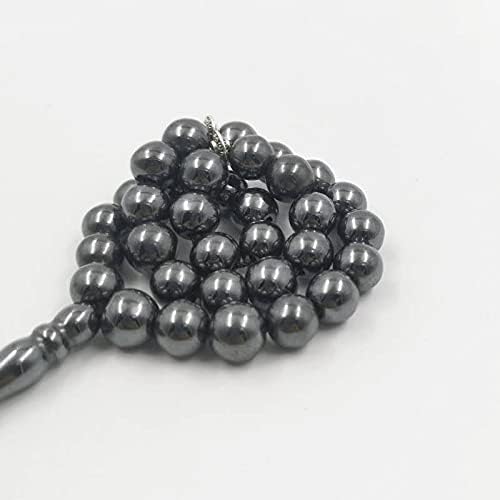 albasha Tasbih Natural Hematite Misbaha muslim prayer beads islamic stone Rosary bracelet gifts for EID Adha Arab jewelry - color: 45 beads, size: 8mm