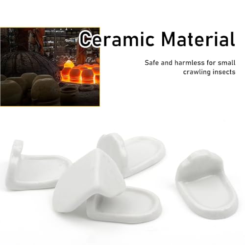10 Pcs Isopod Feeding Dish Cricket Feeder Bowl for Isopods Springtails Dubia Roaches Tiny Bugs (White)