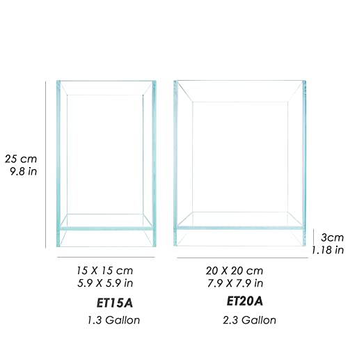 Nano Tall Rimless Aquarium Low Iron Frameless Fish Tank, Extra Clear with Floating Air Style, for Aquariums or Terrariums - size: 2.3 GAL 7.9x7.9x9.8 in