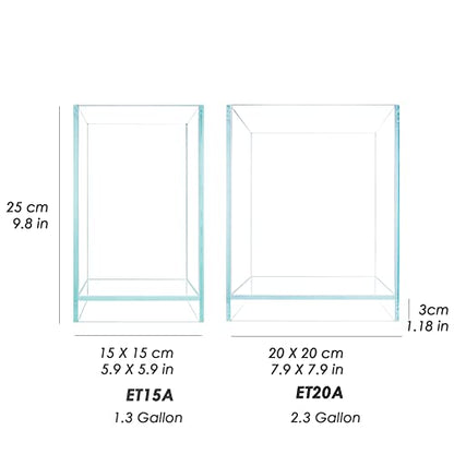 Nano Tall Rimless Aquarium Low Iron Frameless Fish Tank, Extra Clear with Floating Air Style, for Aquariums or Terrariums - size: 2.3 GAL 7.9x7.9x9.8 in