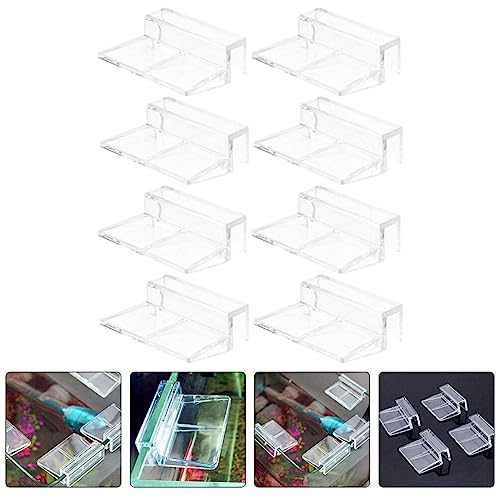 Ipetboom 8pcs Rimless Aquarium Lid Clips Thickness Acrylic Support Brackets for Fish Tanks Easy Install Fish Tank Cover Holders for Open Aquariums