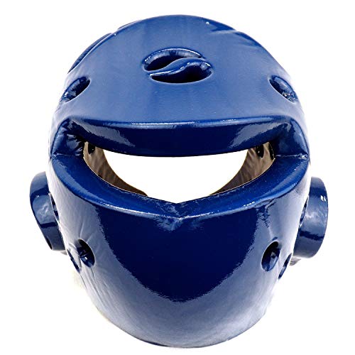 AAMA Taekwondo and Karate Sparring Foam Head Guard - color: BLUE, size: Small