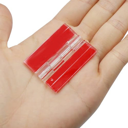 Hordion 12PCS Clear Acrylic Hinges Adhesive Small Plastic Hinge 35x45mm | Foldable Hinge Tools for Cabinet Aquarium Lid Glass Furniture DIY Display Stand - size: 35x45mm