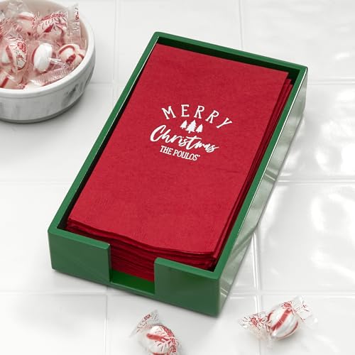 Paper Hand Towel Tray - Paper Guest Napkin Holder (Green) - color: Green
