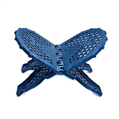 Rahel Holy Book Stand for Pooja puja Gita Quran Bible Stand Holder. Folding Religious Plastic Prayer Wooden Book (Large, Blue) - color: Blue