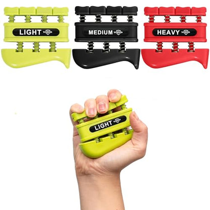 DICYWUDI Grip Strength Trainer, Finger Strength Trainer for Grip Strength Training for Fingers, Wrists, and Hands for Home, Office, Gym, Climbing, Athletes, Musicians, and Therapy - color: Yellow/Black/Red