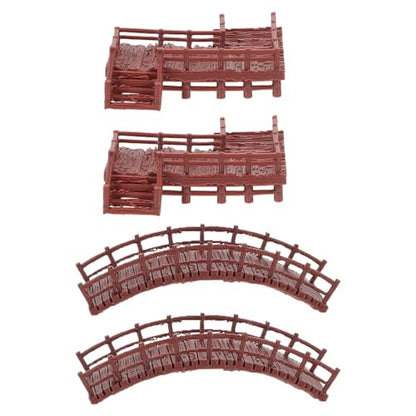4pcs Miniature Fish Tank Landscaping Decoration Set – Z-Shaped Bridges Stairs and Small Arched Bridges – Aquarium Fairy Garden Ornaments for Terrarium and Mini Landscape Decor