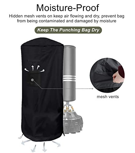 Falezern Freestanding Punching Bag Protective Cover, Adjustable Thickened Heavy Duty, Waterproof for Outdoor Boxing