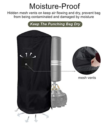 Falezern Freestanding Punching Bag Protective Cover, Adjustable Thickened Heavy Duty, Waterproof for Outdoor Boxing