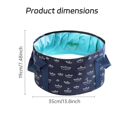 Foot Bath Basin,13.8 Diameter, 7.5 inches high Portable Travel Collapsible Foot Basin Folding Foot Bath Tub Soaking Feet Bucket for Camping Washing