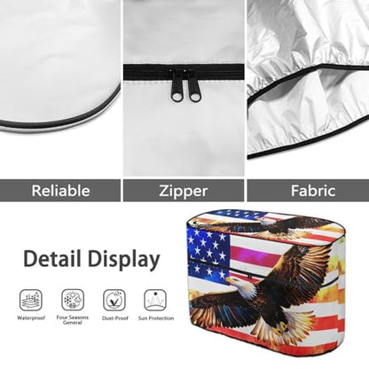 Eagle American Flag Double 20lb RV Propane Tank Cover for Travel Trailer Polyester Waterproof Cover Sun Protection Easy to Stall Easy to Stall - color: Eagle American Flag, size: S(20LB)