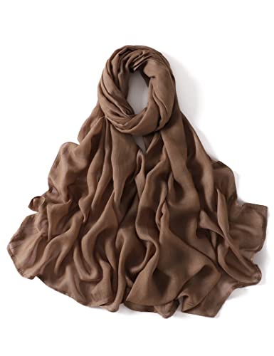 Txameru Women's Viscose Cotton Hijab Scarf - color: Almond