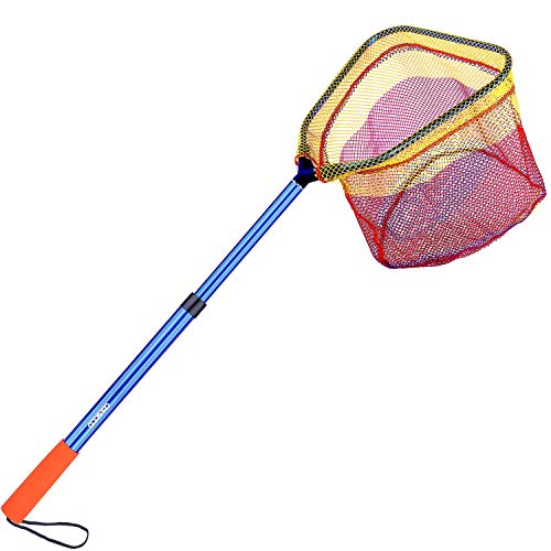 Kids Fishing Net - Telescoping Bait, Minnow, and Butterfly Net With 11.4" Depth, Handle Extends to 30" for Easy Catch and Release - color: Blue-1pack