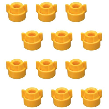 12 of Quick TeeJet Yellow Nylon Cap Fits TK, TX, TXA, TG, Hose Shank & Disc Core