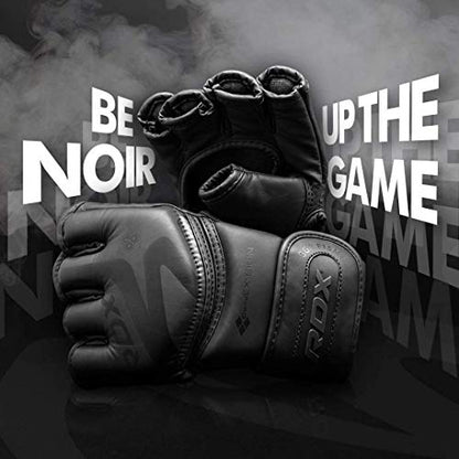 RDX MMA Gloves Premium Real Maya Hide Leather, Mixed Martial Arts Sparring & Grappling Gloves for Training, Fighting Gloves, Fingerless Design, Padded Open D-Cut Palm, Mixed Martial Arts Equipment - size: X-Large