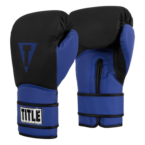 TITLE Boxing Conquest Training Boxing Gloves - color: Black/Blue, size: 18 oz